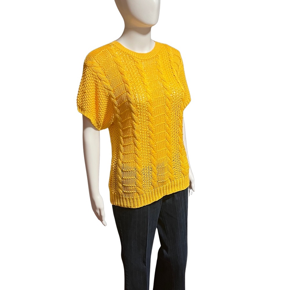 Textured Mustard Knit Sweater – Size S - Picture 5 of 7